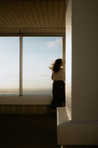 woman in window